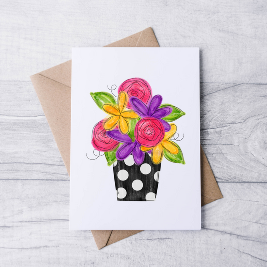 Polka Dot Vase Note Cards (12 pk)