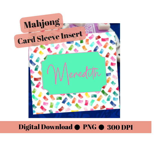 Editable Mahjong Name Card | Canva Template | Printable Sleeve Insert CF