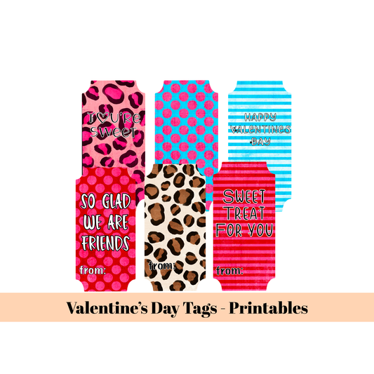 Printable Valentine Gift Tags Bundle - VW