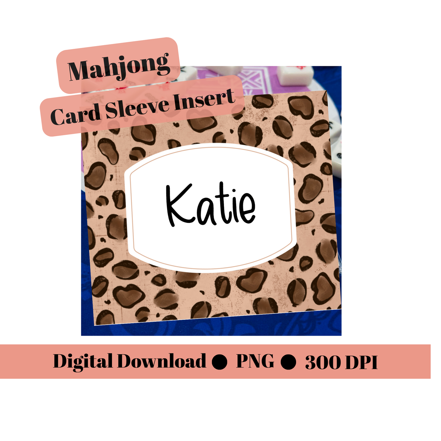Editable Mahjong Name Card | Canva Template | Printable Sleeve Insert LP