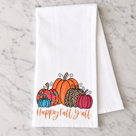 Happy Fall Y'all Kitchen Towel