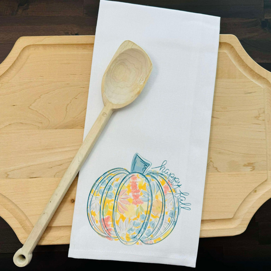 Floral Pumpkin Kitchen Towel