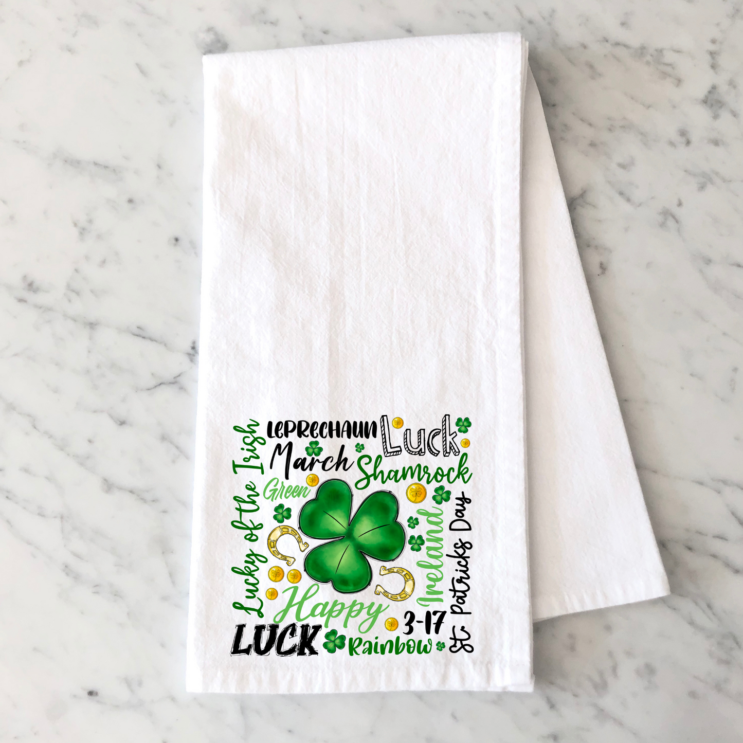 St. Patrick's Day Words Kitchen Towel