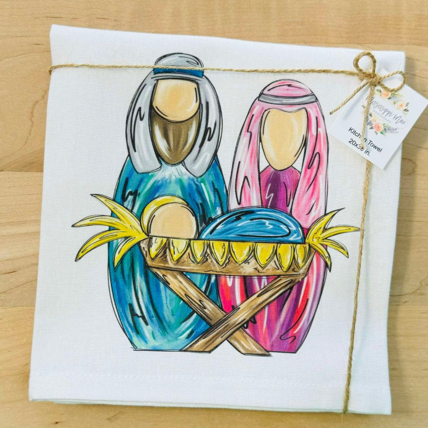 Colorful Nativity Kitchen Towel