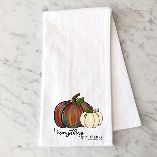 Give Thanks Pumpkins Kitchen Towel