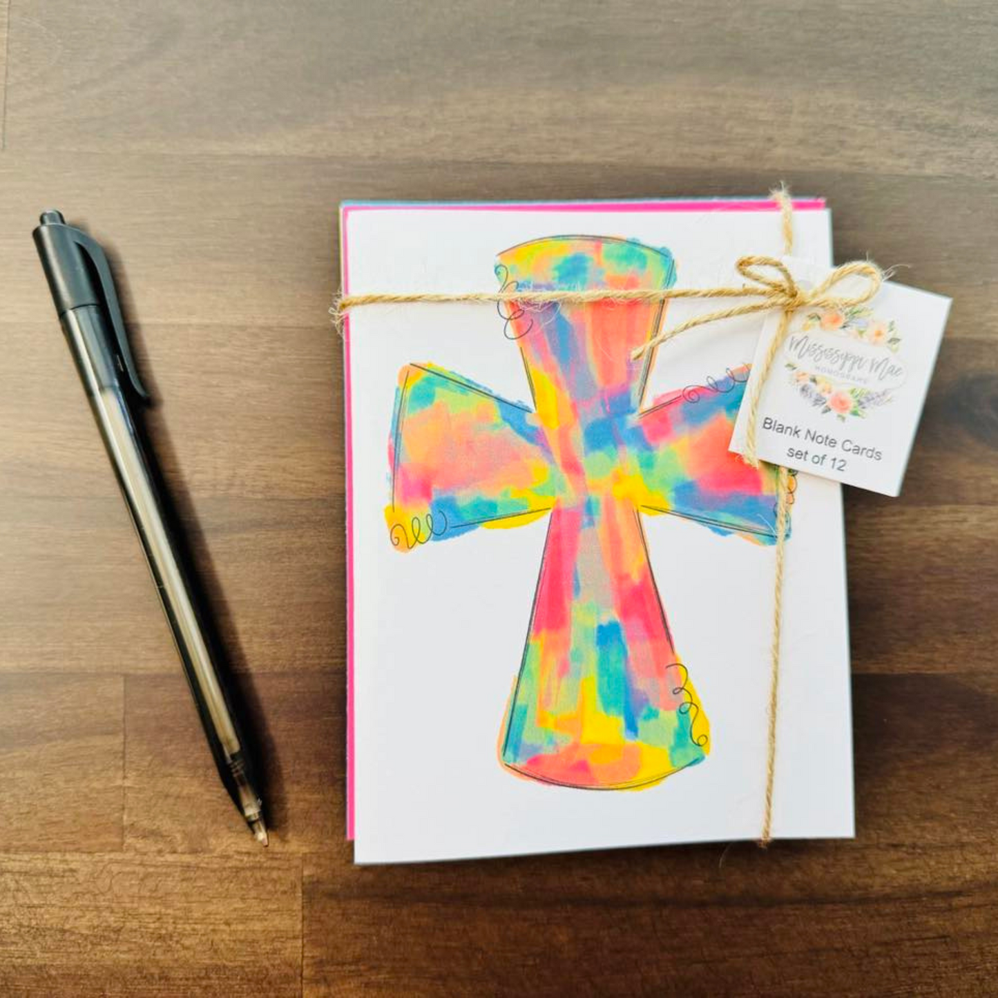 Watercolor Cross Stationery (12 pack)