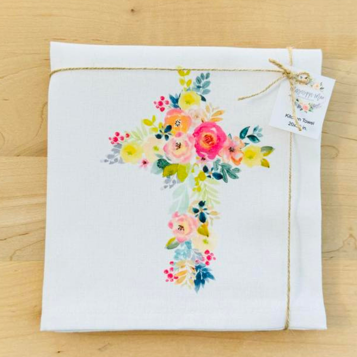 Floral Cross Kitchen Towel