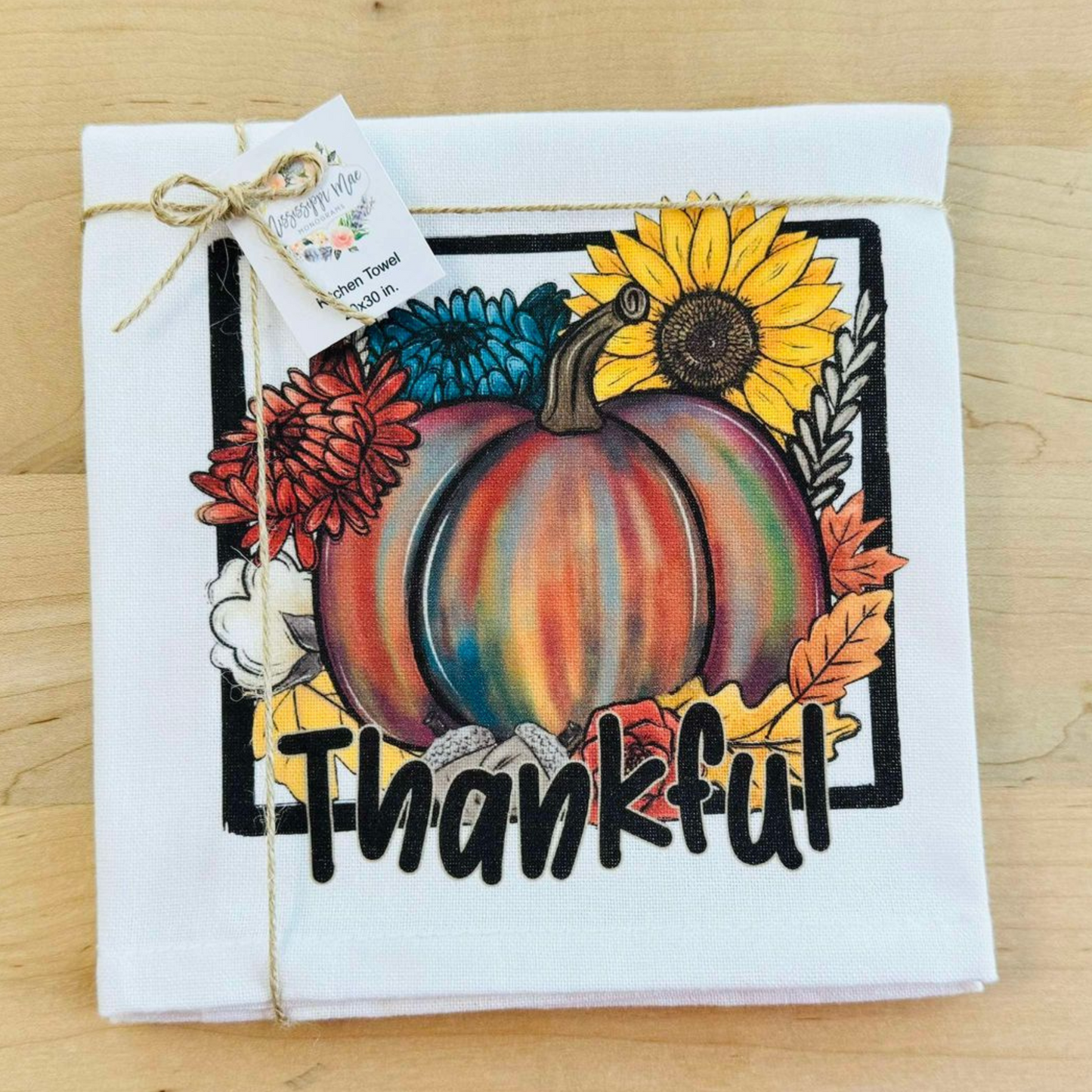 Thankful Framed Kitchen Towel