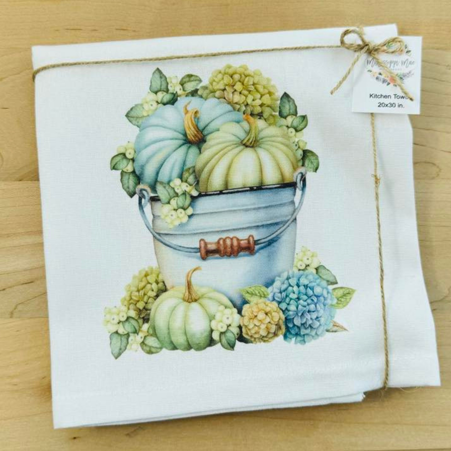 Hydrangea Pumpkin Kitchen Towel