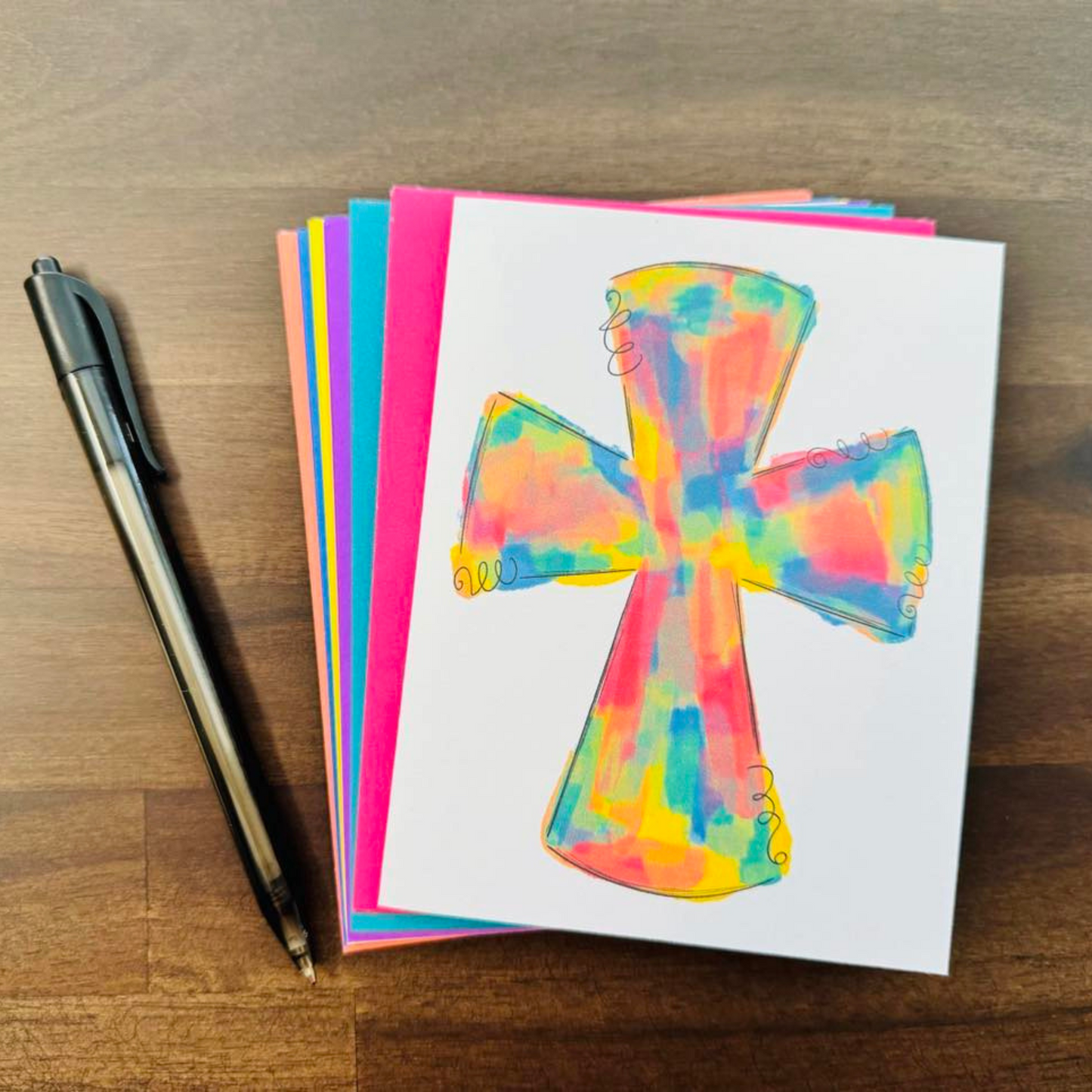 Watercolor Cross Stationery (12 pack)