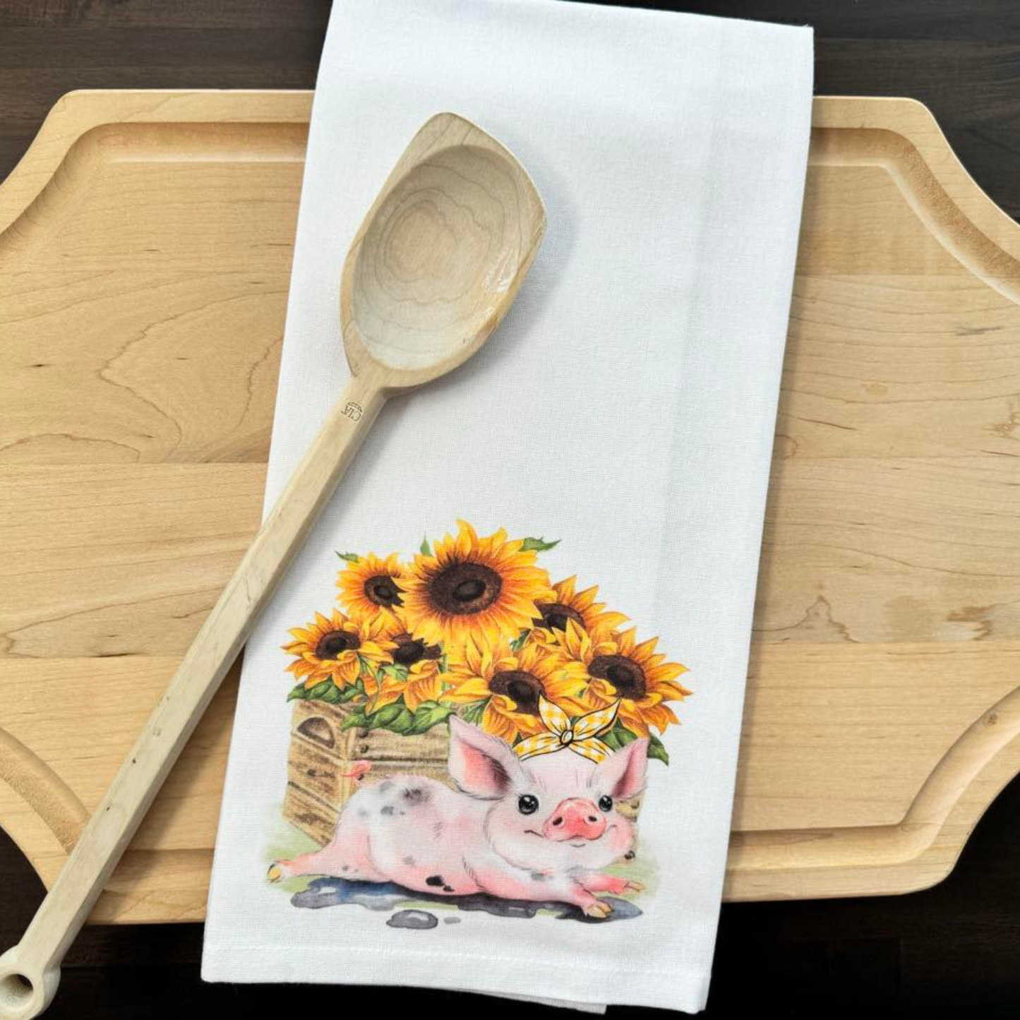 Sunflower Pig Kitchen Towel