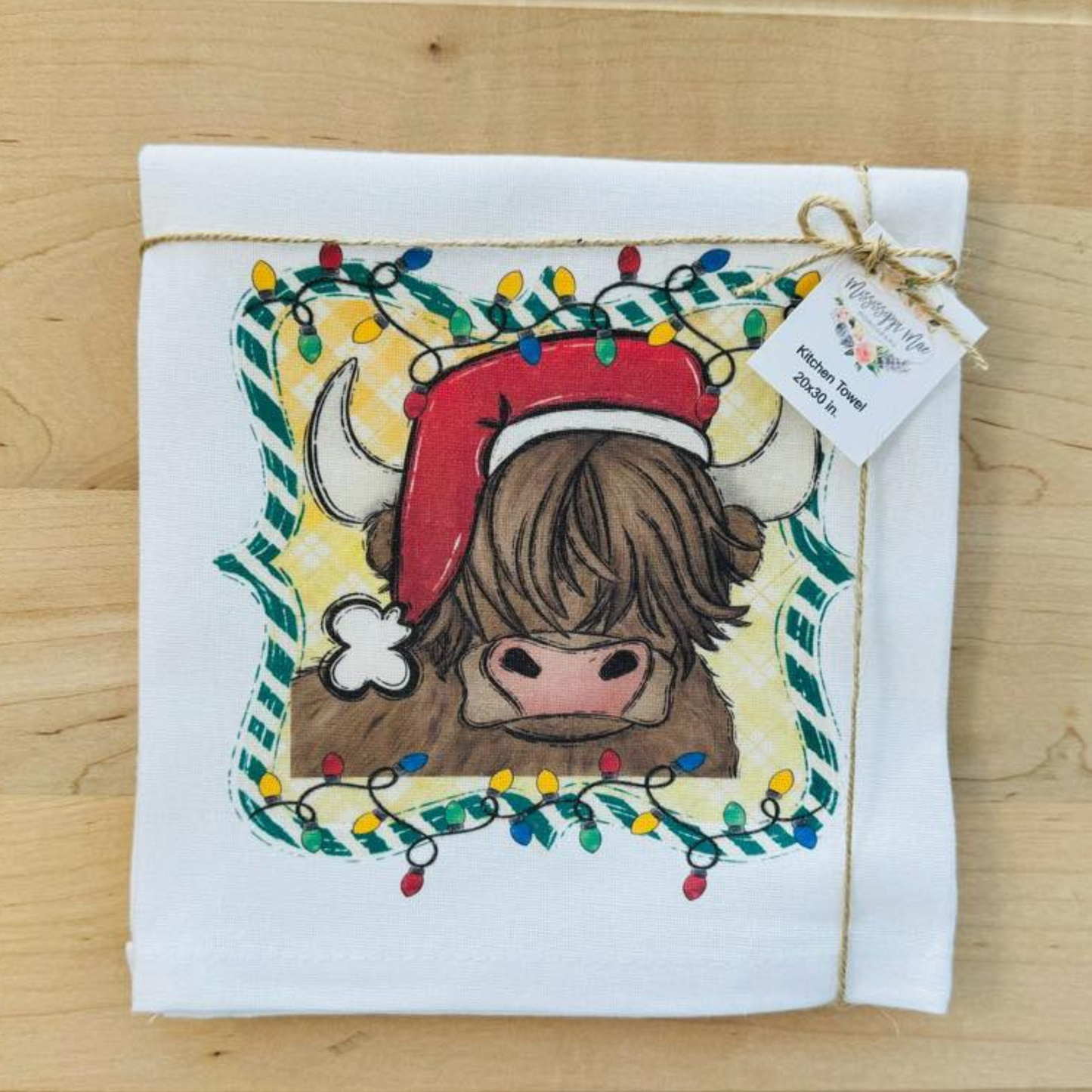 Christmas Highland Cow Towel