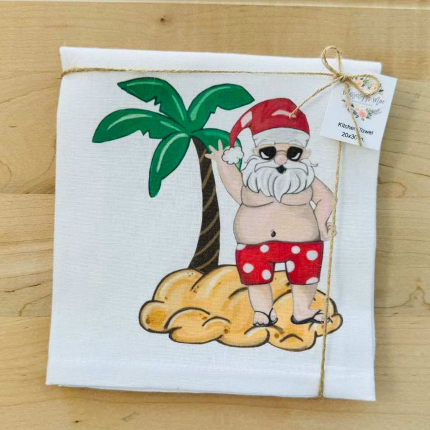 Beach Santa Kitchen Towel