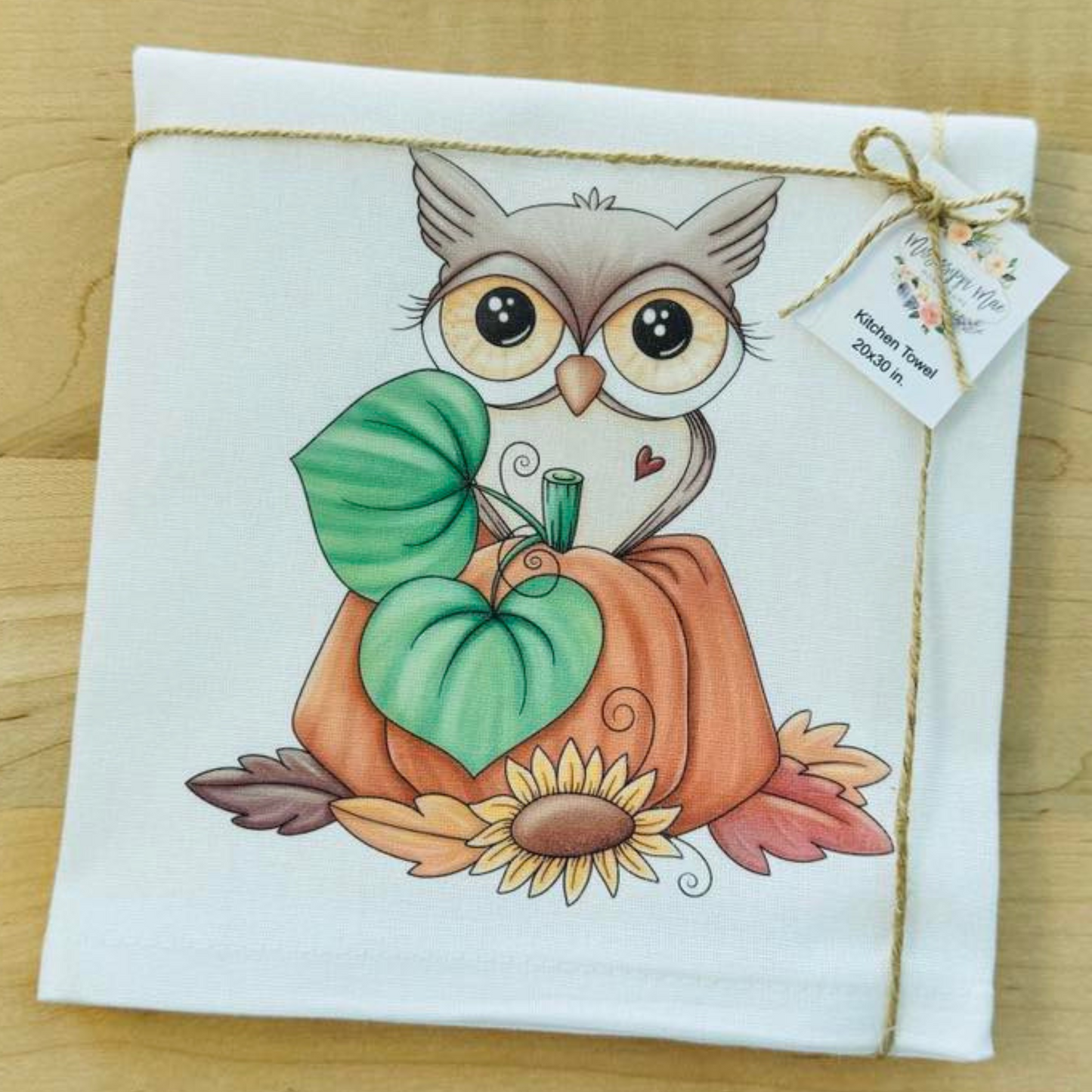 Pumpkin Owl Kitchen Towel