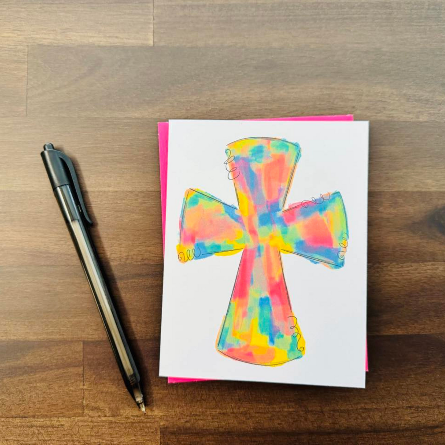 Watercolor Cross Stationery (12 pack)