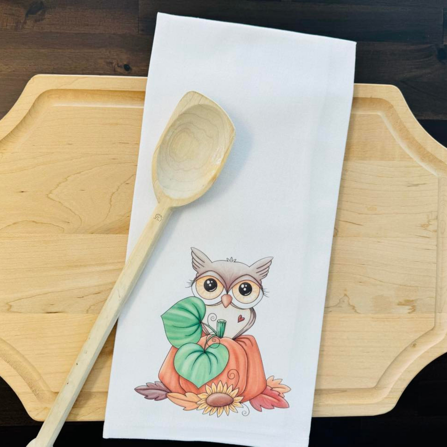 Pumpkin Owl Kitchen Towel