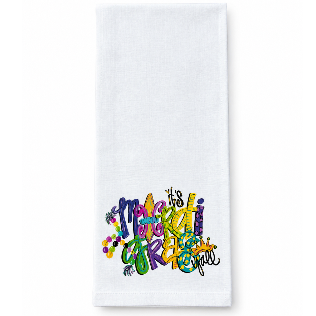 Mardi Gras Y'all Towel