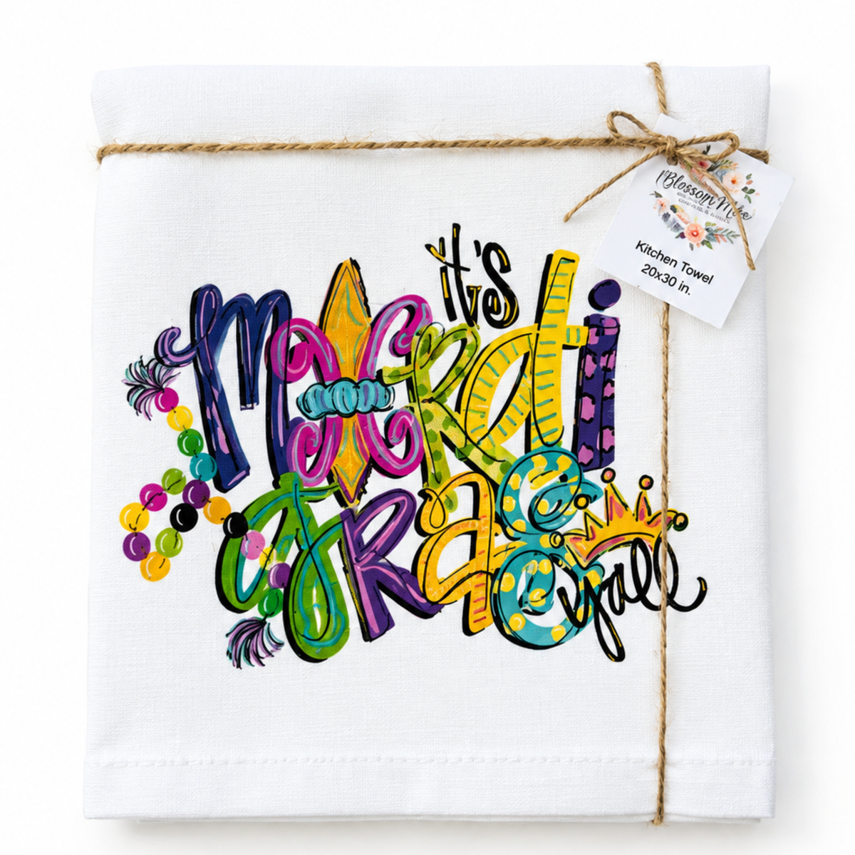 Mardi Gras Y'all Towel