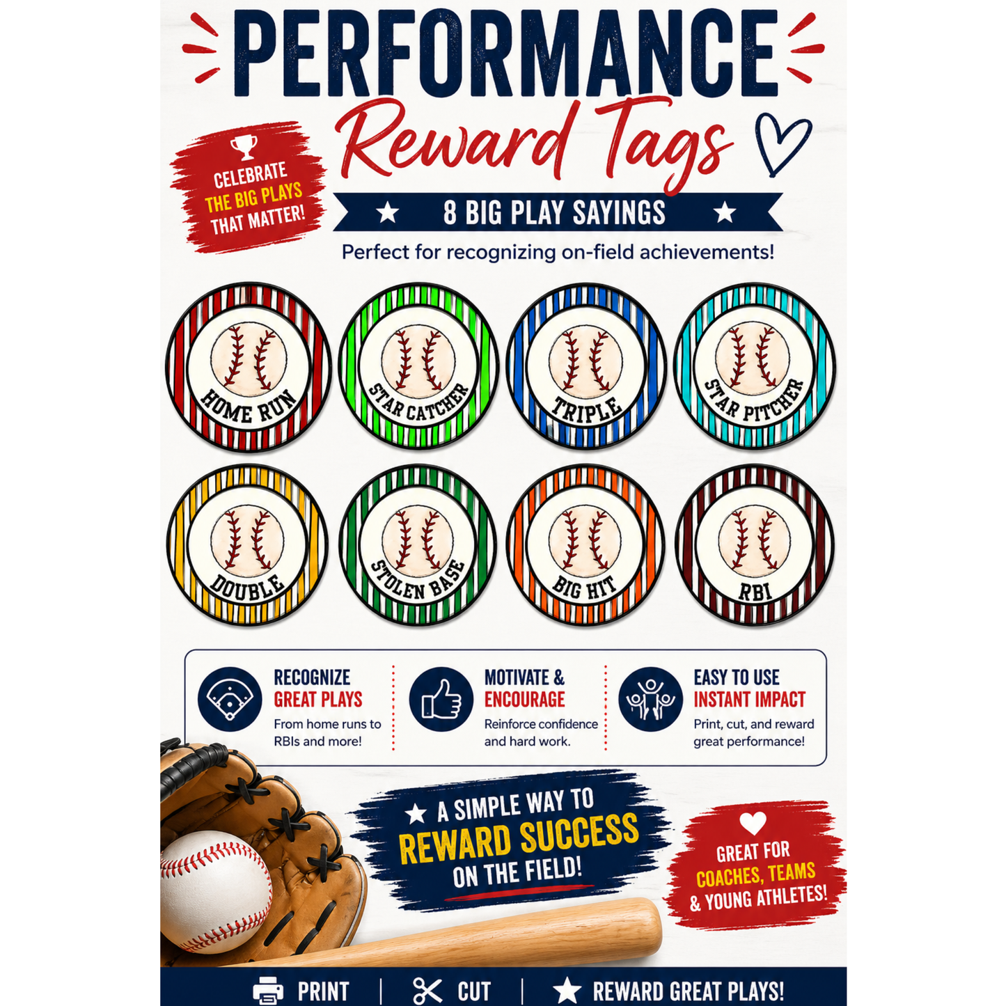 Printable Baseball Tags