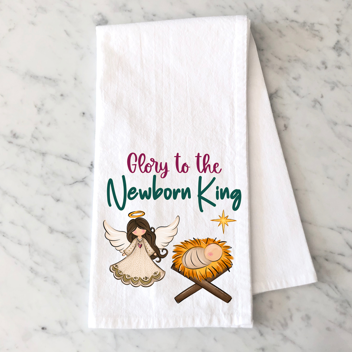 Glory to the Newborn King PNG, Christmas Angel PNG, Baby Jesus PNG, Christian Christmas PNG, 3 Skin Tone Options