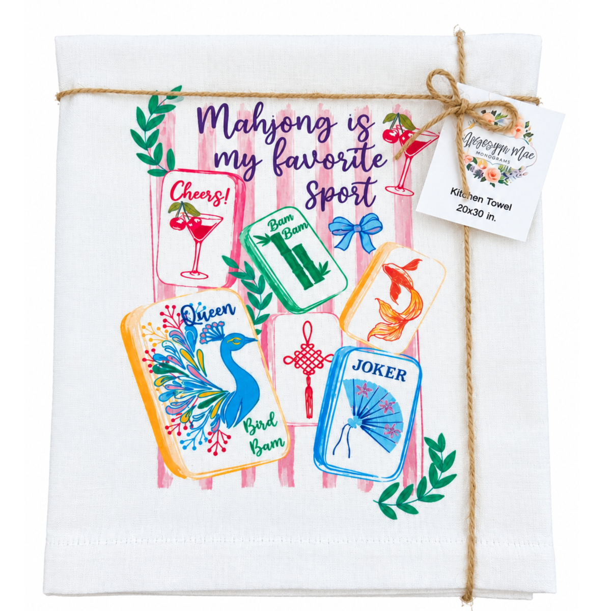 Mahjong Favorite Sport Kitchen Towel