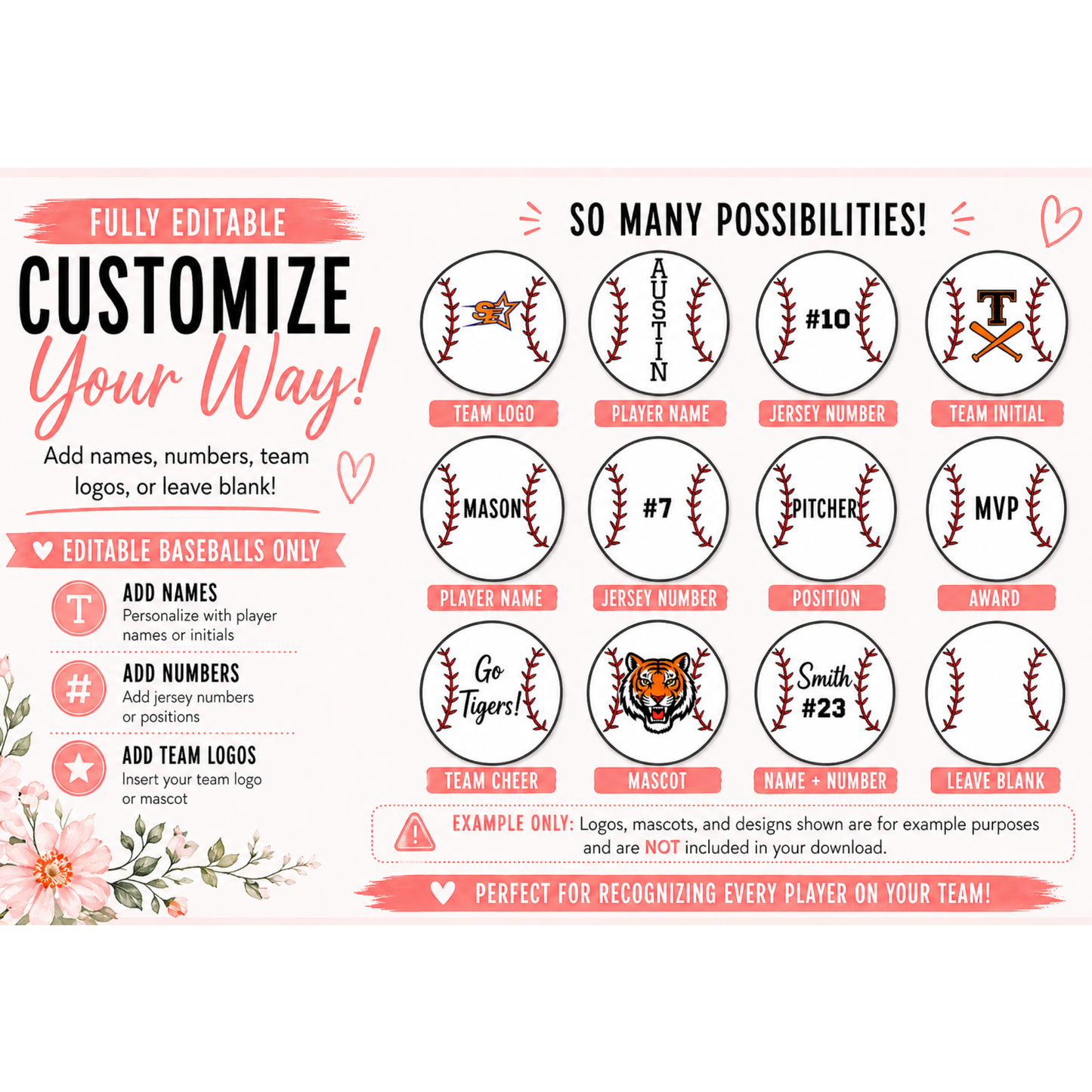 Printable Baseball Tags