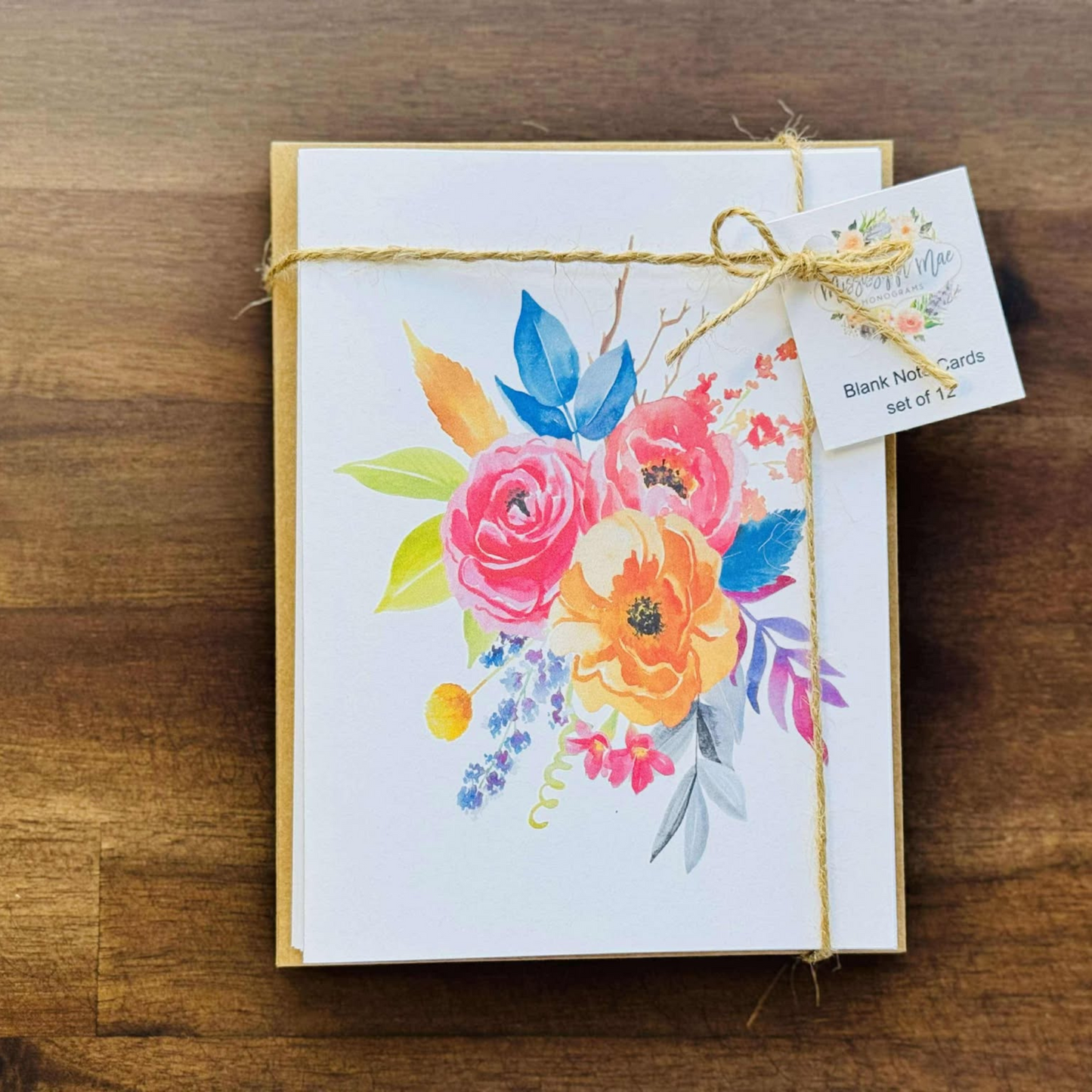 Vibrant Floral Stationery (Set of 12)