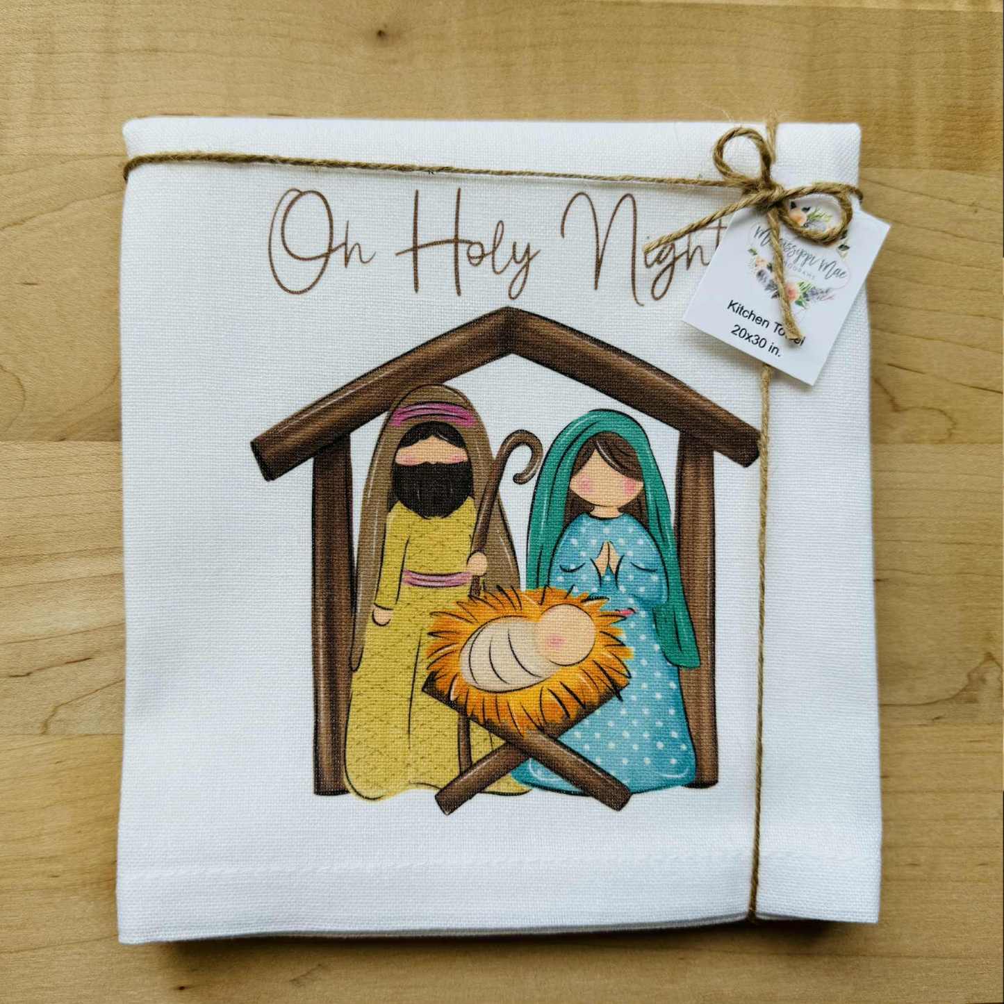 Holy Night Manger Kitchen Towel