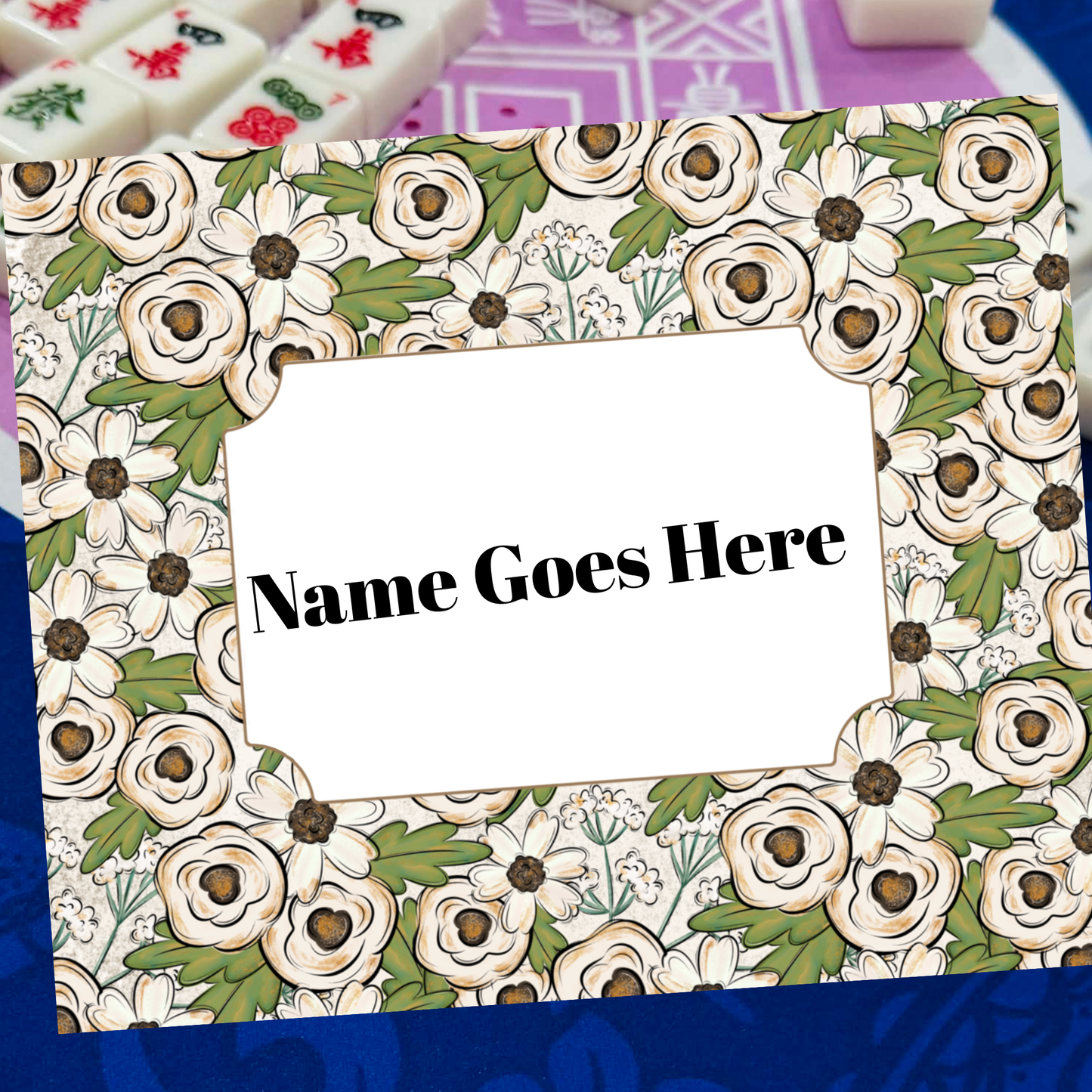 Editable Mahjong Name Card | Canva Template | Printable Sleeve Insert GrFL