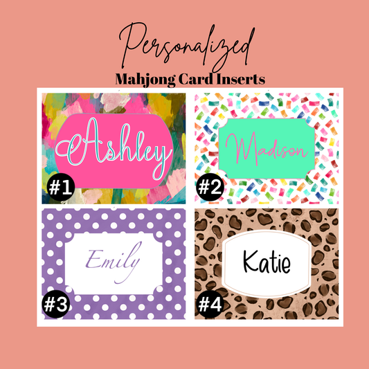 Personalized Mahjong Card Insert | Custom Name | NMJL Large Size Fit