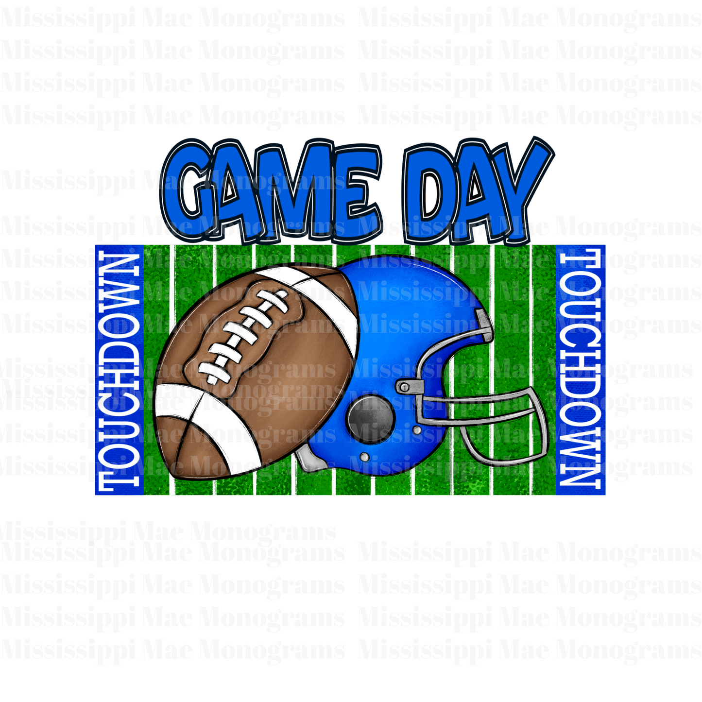 Football Game Day Blue