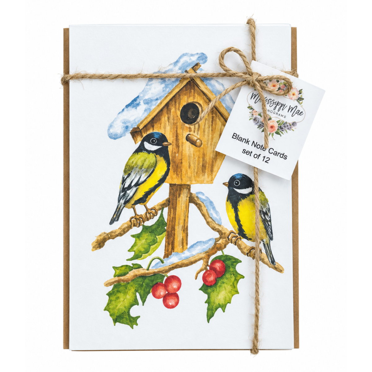 Snow Birds Note Card (Set of 12)