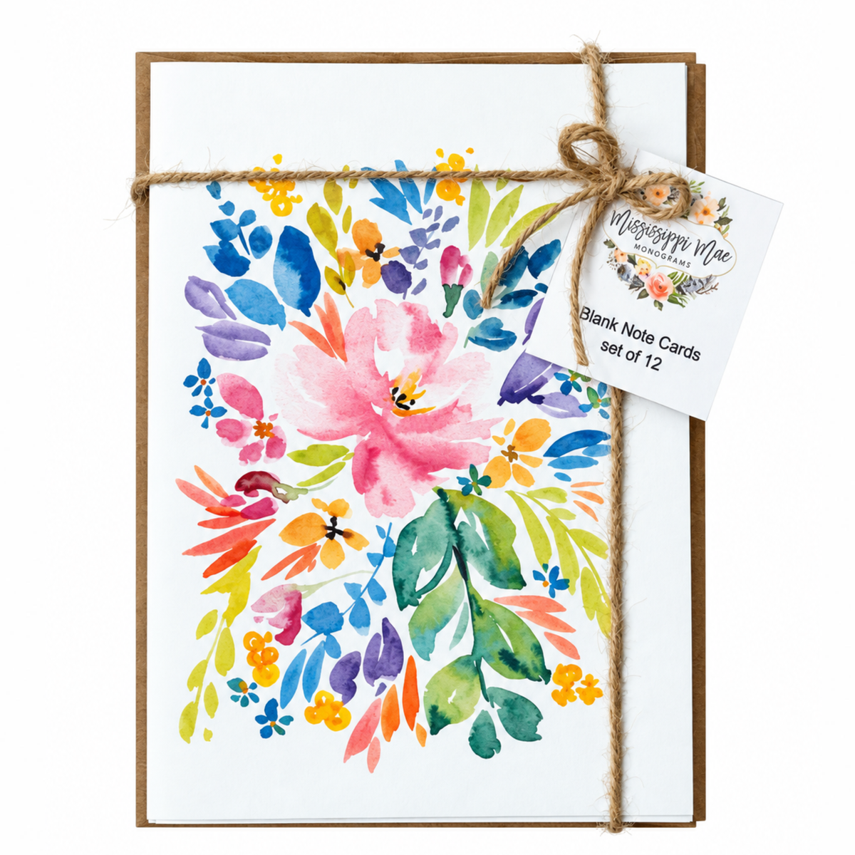 Pastel Floral Note Cards (Set of 12)