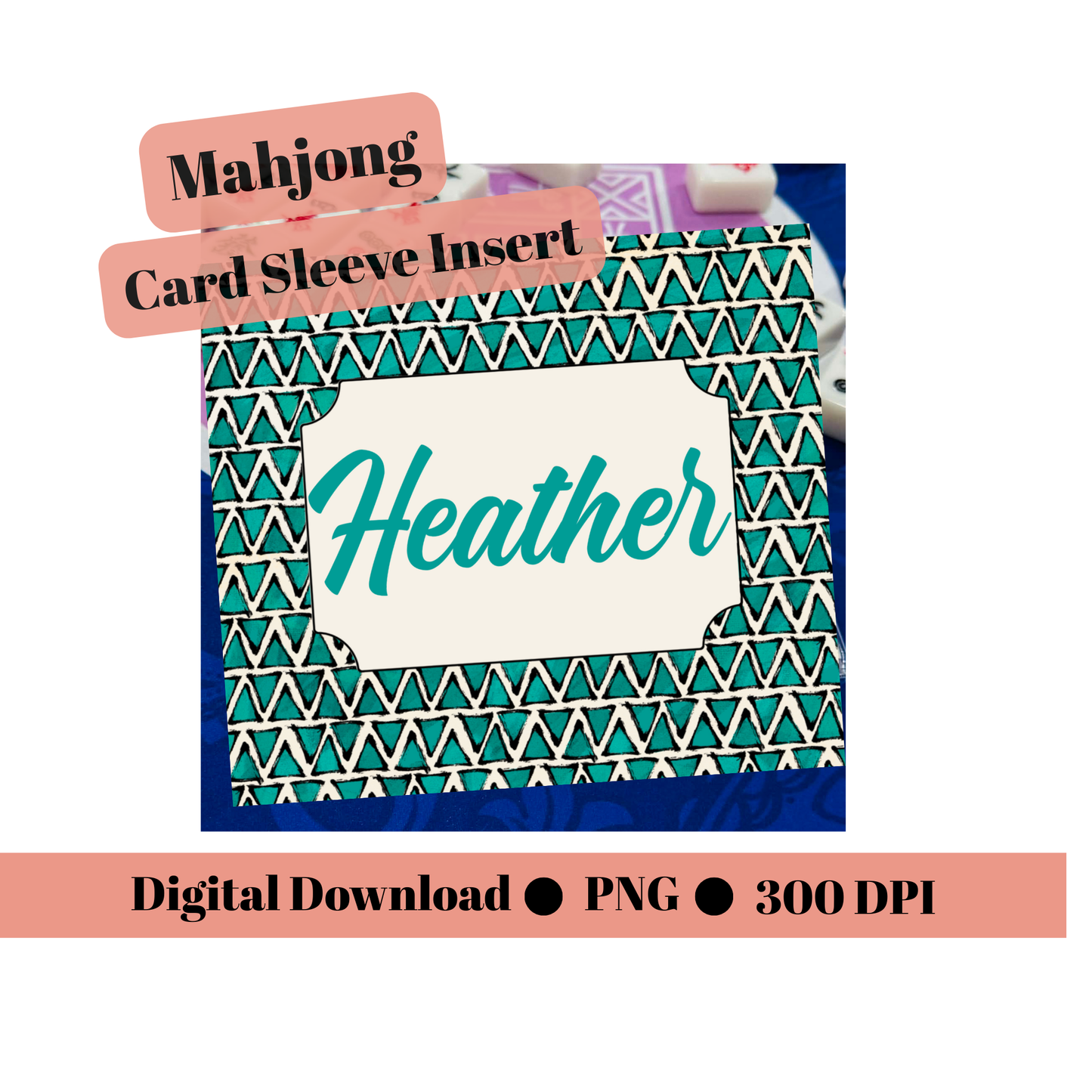 Editable Mahjong Name Card | Canva Template | Printable Sleeve Insert ZGT
