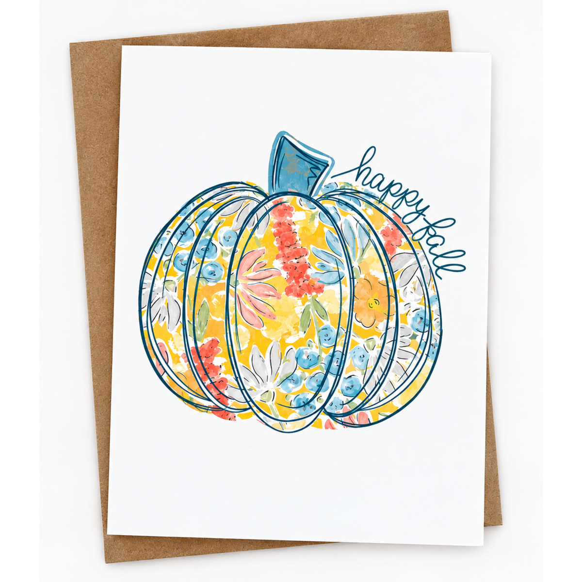 Floral Pumpkin Note Cards (Set of 12)