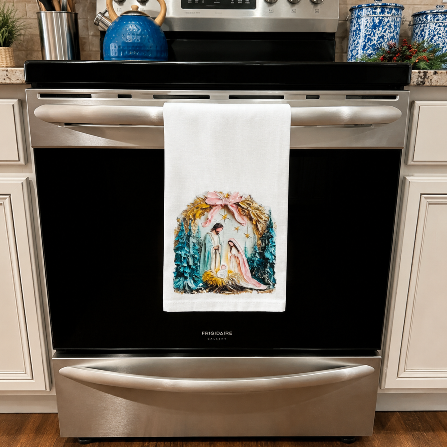 Beautiful Manger Kitchen Towel