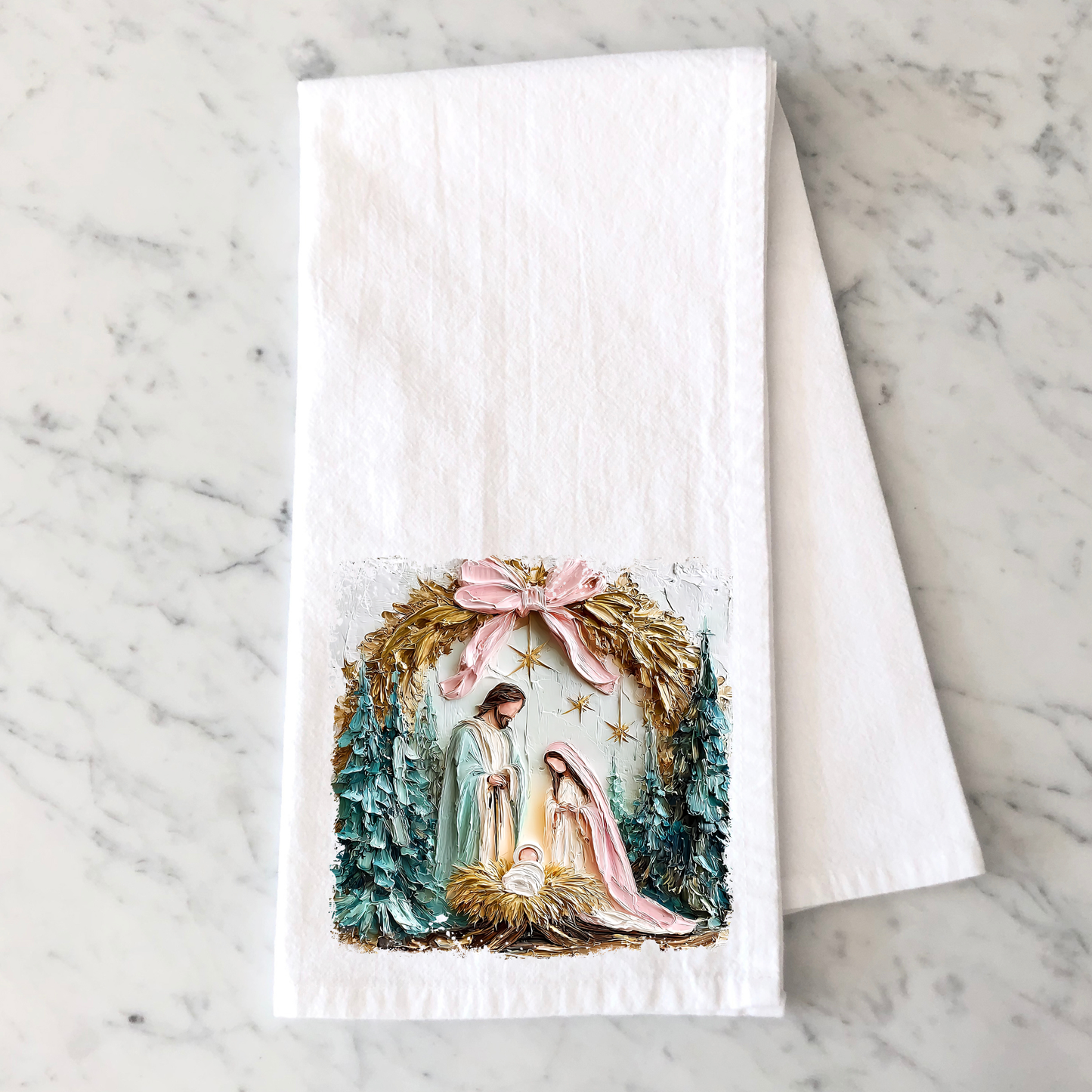 Beautiful Manger Kitchen Towel