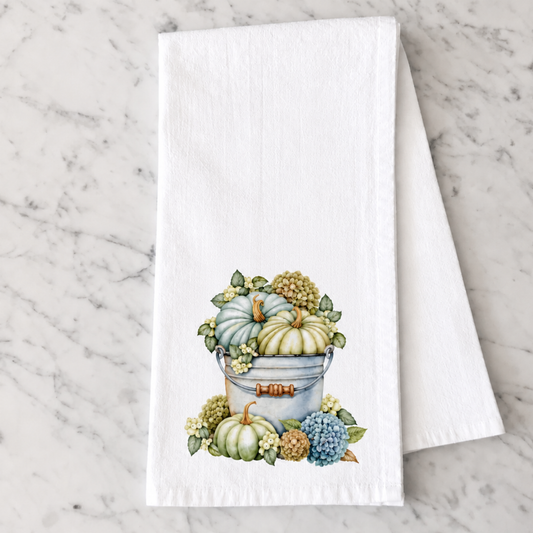 Hydrangea Pumpkin Kitchen Towel