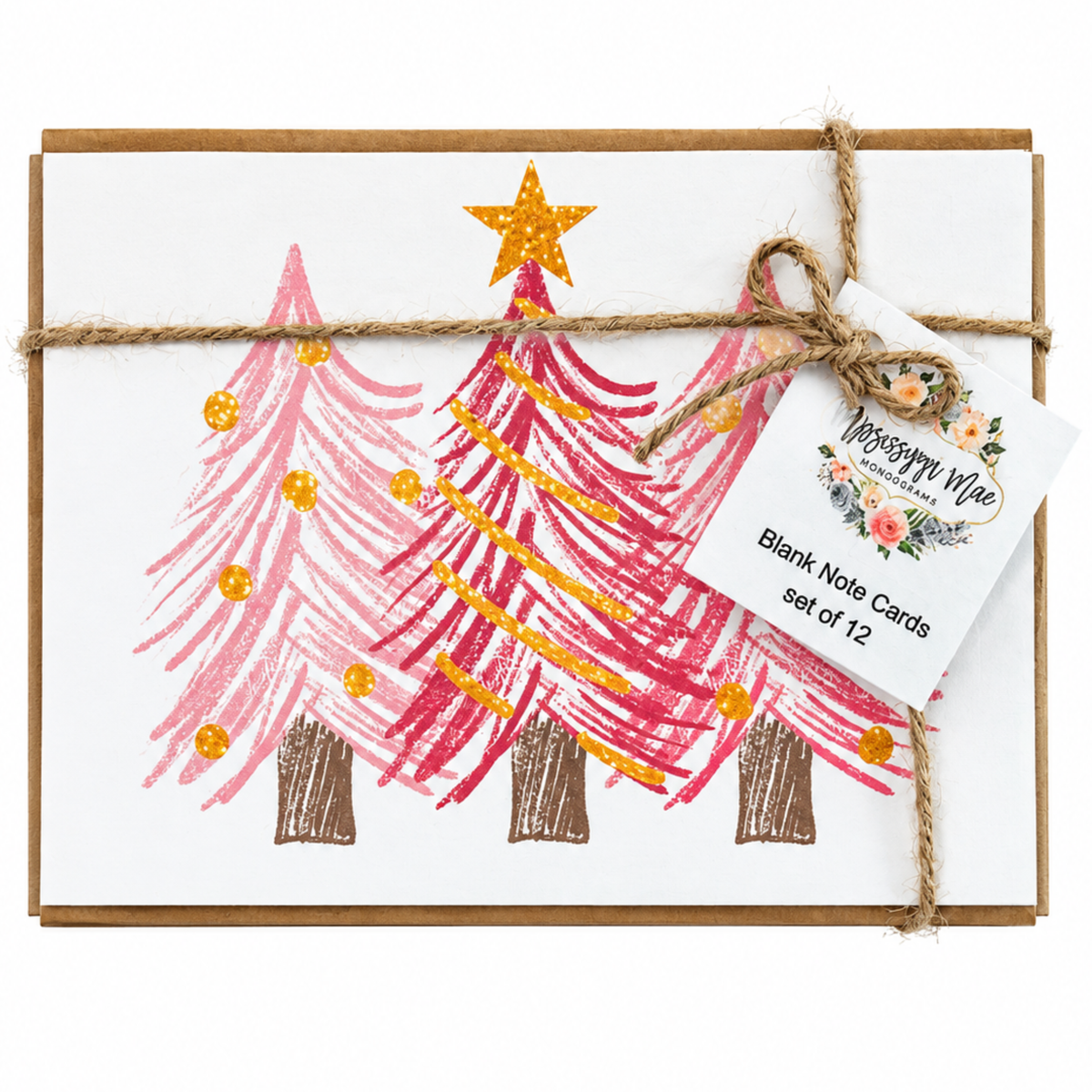 Pink Trees Note Cards (Set of 12)