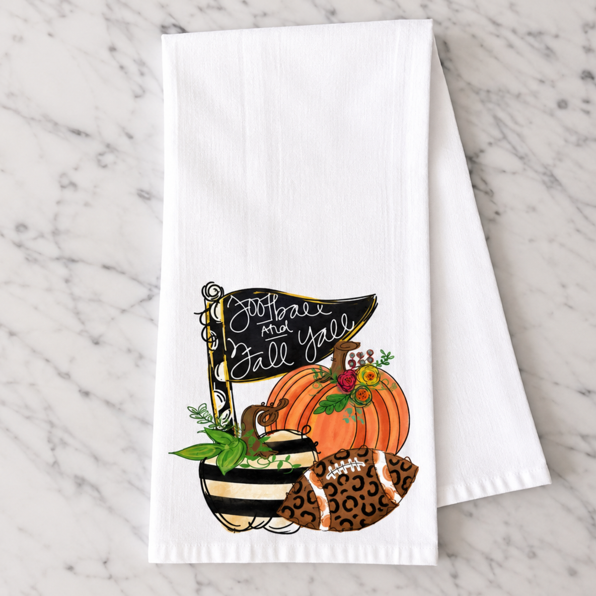 Football & Fall Kitchen Towel