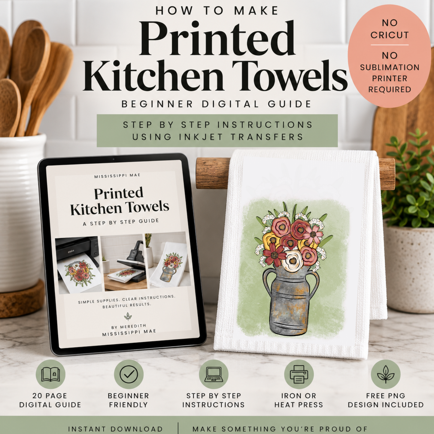 How to Make Printed Kitchen Towels | Beginner Digital Guide