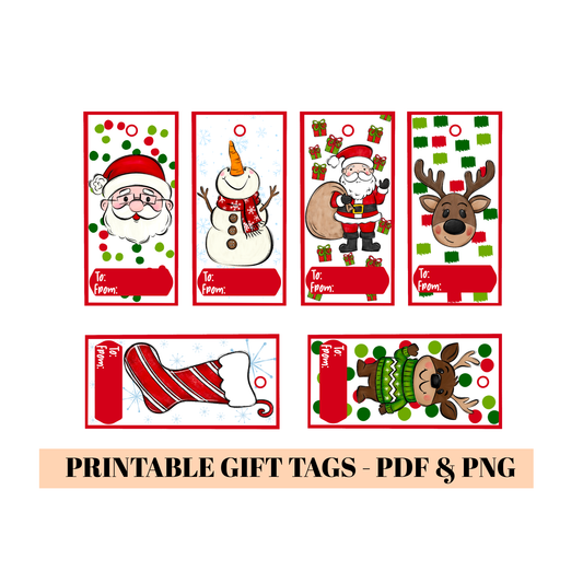 Kids Christmas Gift Tags – Santa, Reindeer & Snowman Printables