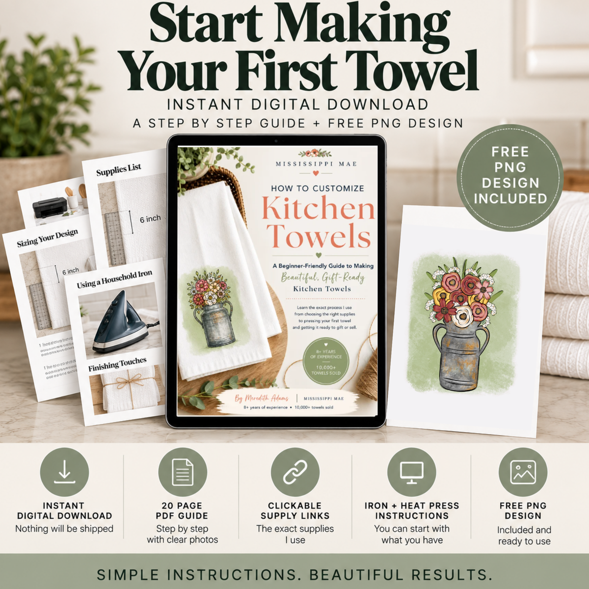 How to Make Printed Kitchen Towels | Beginner Digital Guide