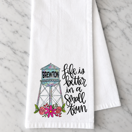 Personalized Small Town Kitchen Towel | Custom Hometown Gift