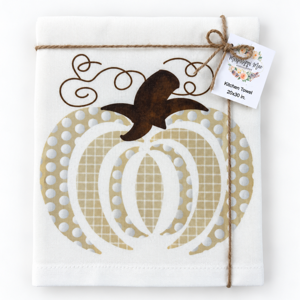 Polka Dot Pumpkin Kitchen Towel