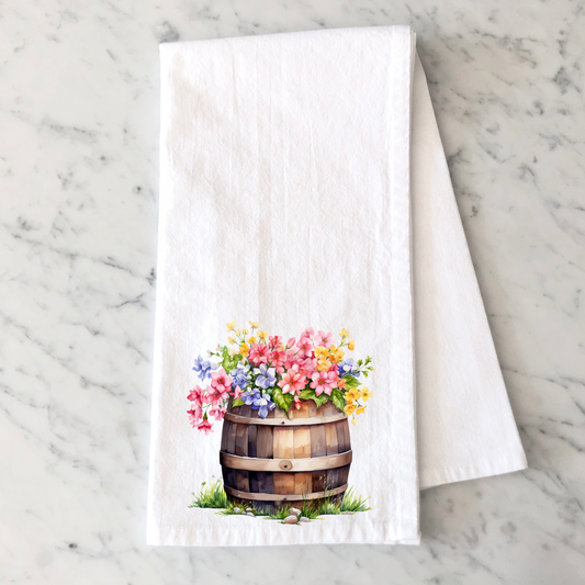 Floral Barrel Kitchen Towel