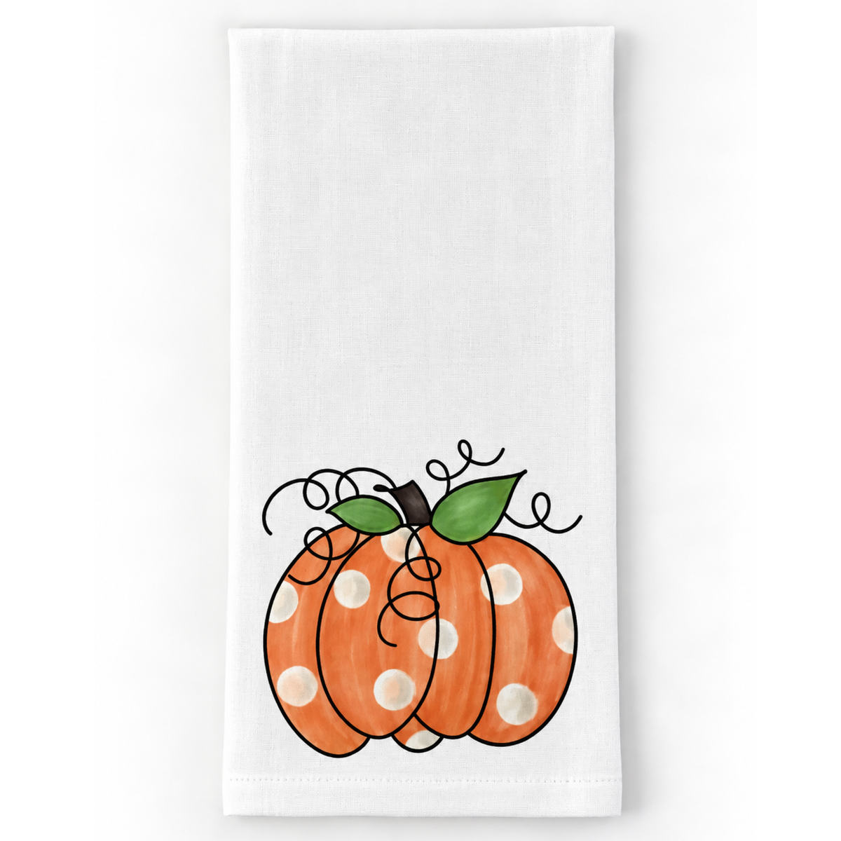 Polka Dot Pumpkin Kitchen Towel