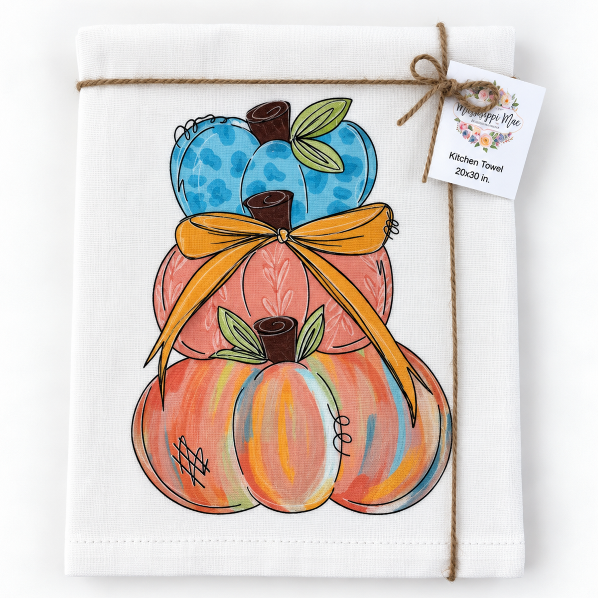 Stacked Pumpkins Kitchen Towel