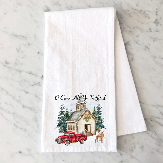 All Ye Faithful Kitchen Towel