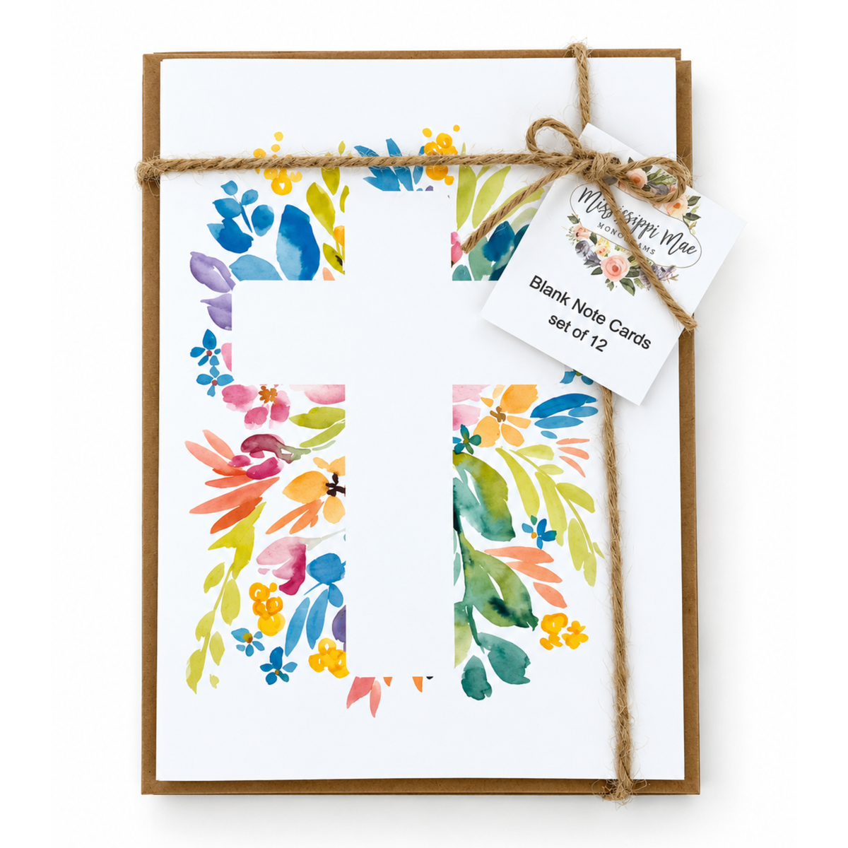Floral Cross Note Cards (Set of 12)